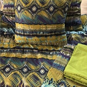 RT-DESIGNERS COLLECTION BOHEMIAN ABSTRACT COMFORTER 6-PIECE SET ACCENT PILLOW